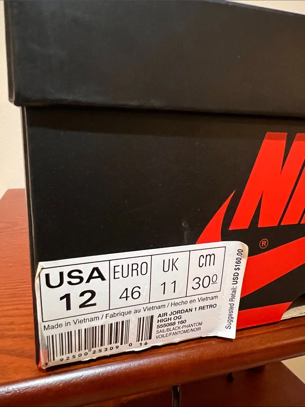Size 12 - Air Jordan 1 Retro OG High Phantom